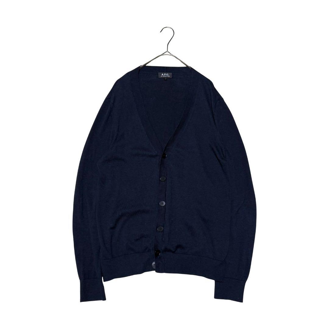 A.P.C. コットンカシミヤ カーディガン ネイビー L