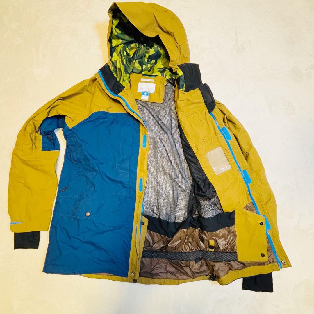 【美品】コロンビア　スノボーウェア　黄土色×ブルー　L