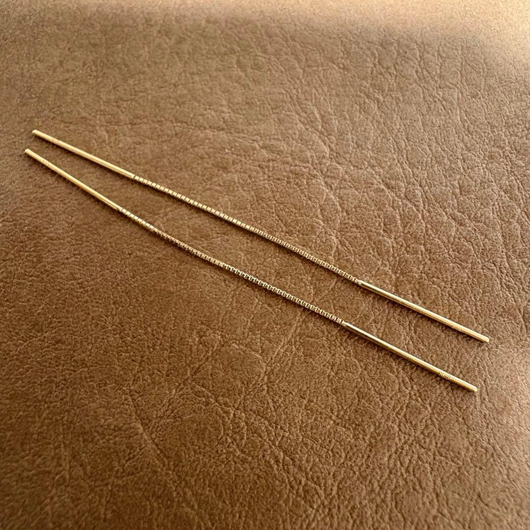 18金 イエローゴールド YG アメリカンピアス ベネチアンチェーン 60mm