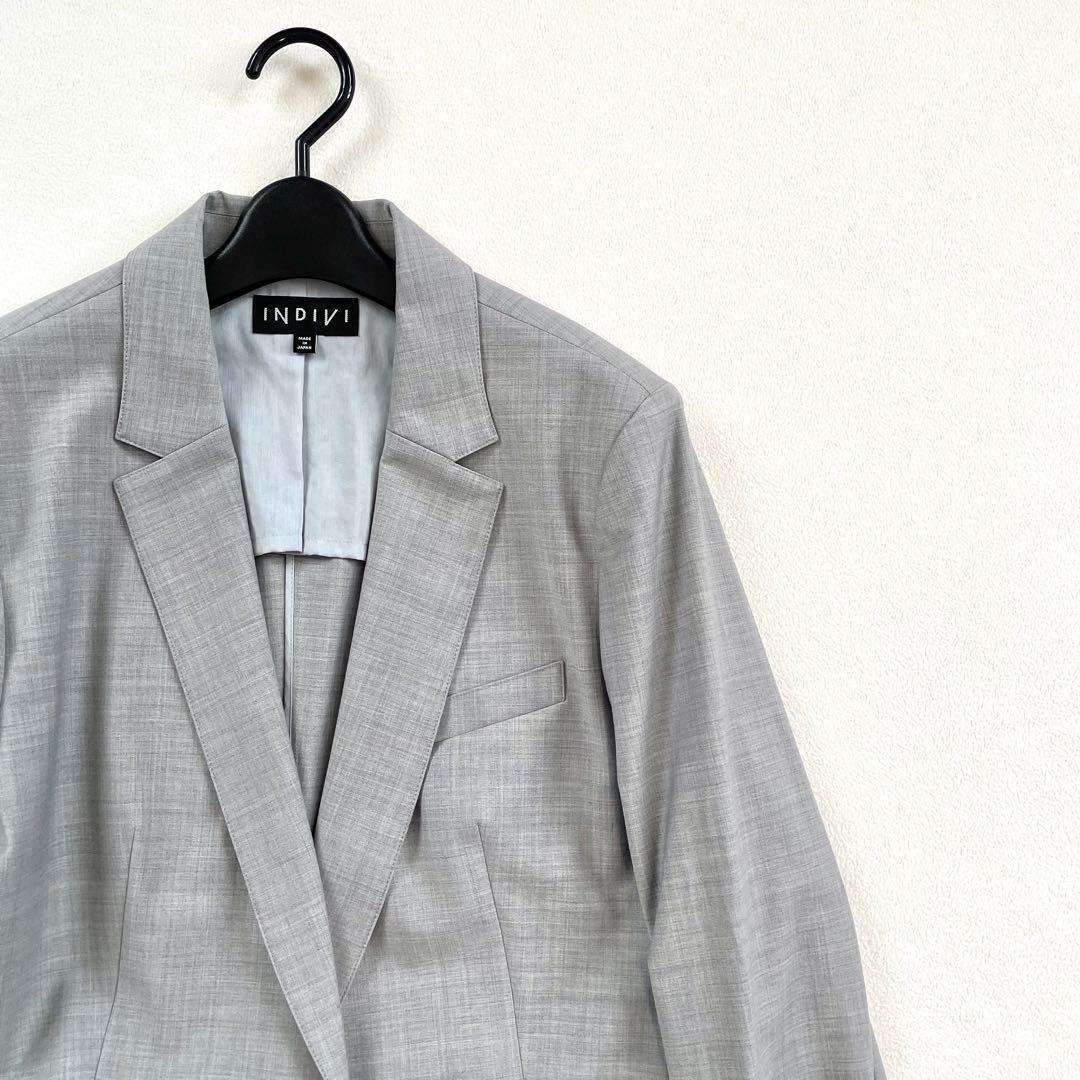 【極美品・未使用級】インディヴィ YUNSA 洗える パンツスーツ セットアップ