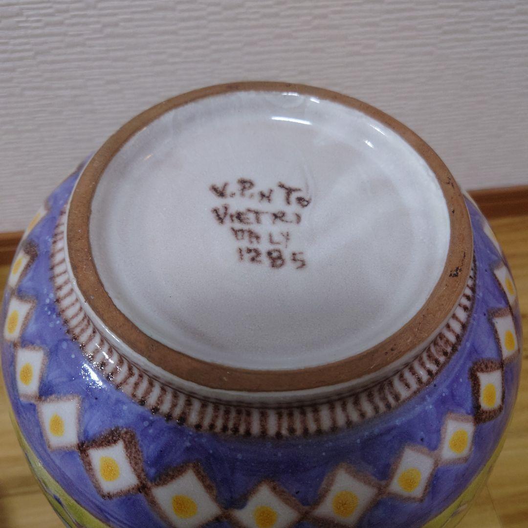 ★レア★イタリア製 フクロウ 陶器 置物 蓋付き壺 ハンドペイント インテリア