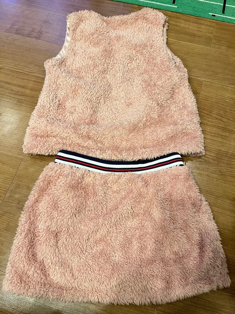 レア！フィラ FILA ボアベスト スコート セットアップ ピンク モコモコ L