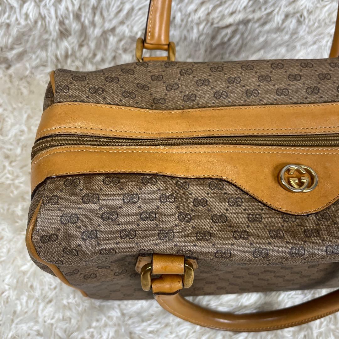 GUCCI グッチ　ミニボストンバッグ　ハンド　GG　金具　レザー　希少