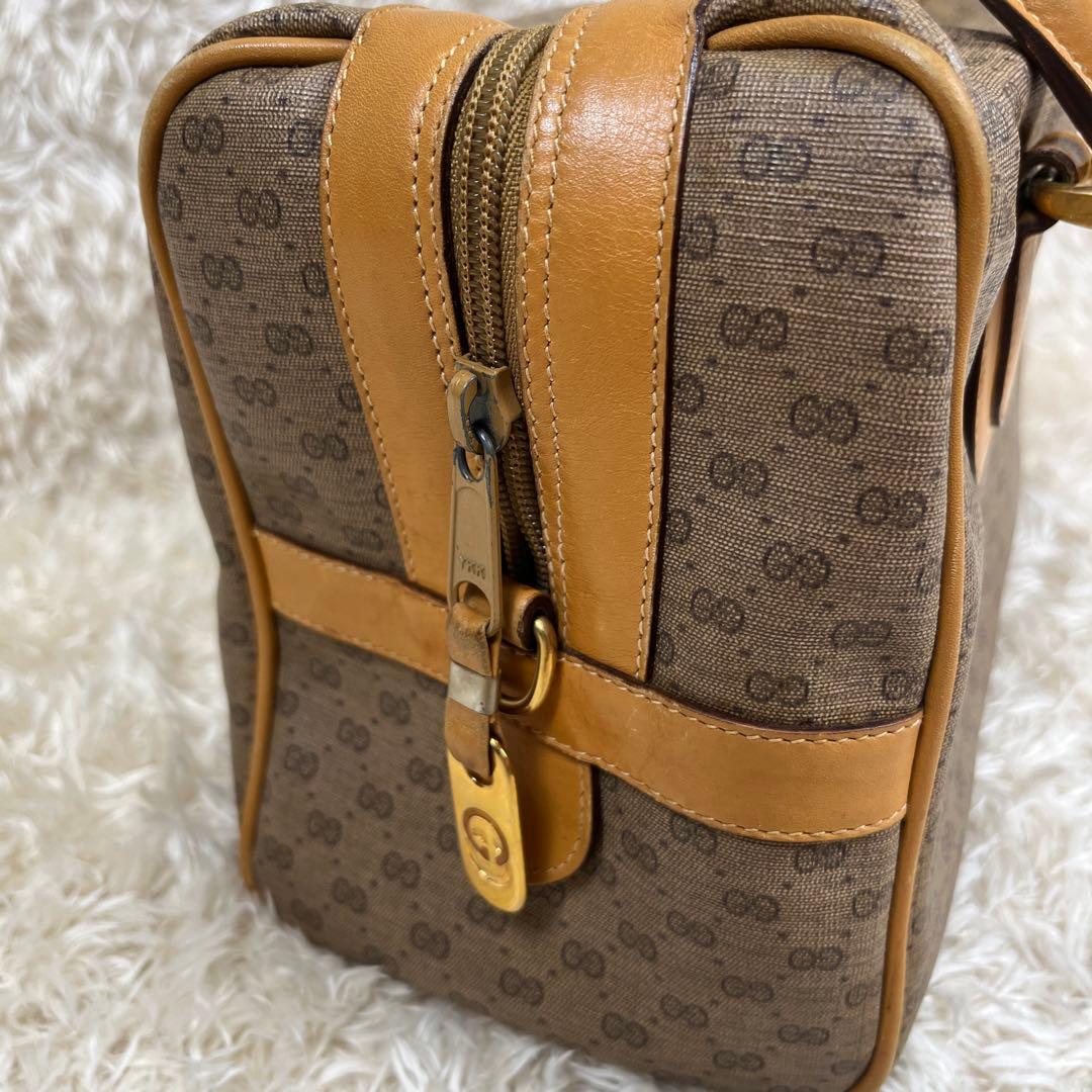 GUCCI グッチ　ミニボストンバッグ　ハンド　GG　金具　レザー　希少