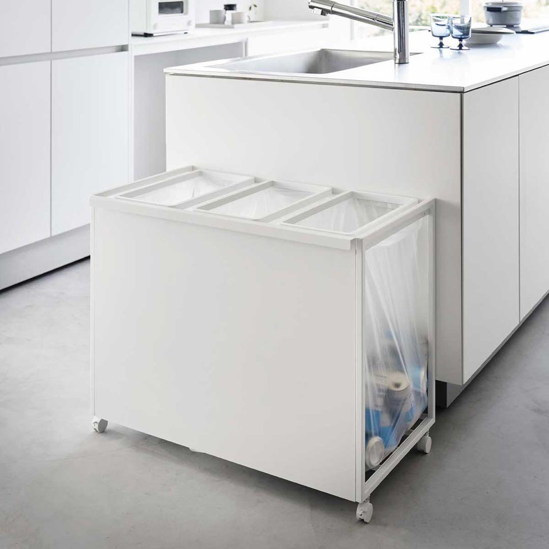 【URe URe】目隠し分別ダストワゴン タワー ４５Ｌ ３分別 山﨑実業