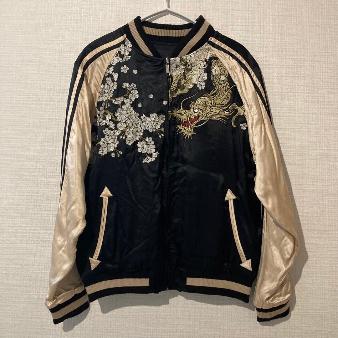 名作　華鳥風月　サイズM リバーシブル　龍虎刺繍　スカジャン