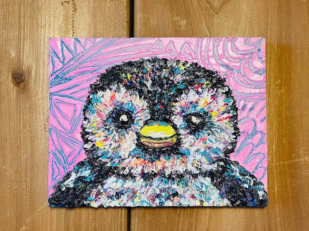 〜ぬいぐるみシリーズ〜　かわいいペンギンの油絵