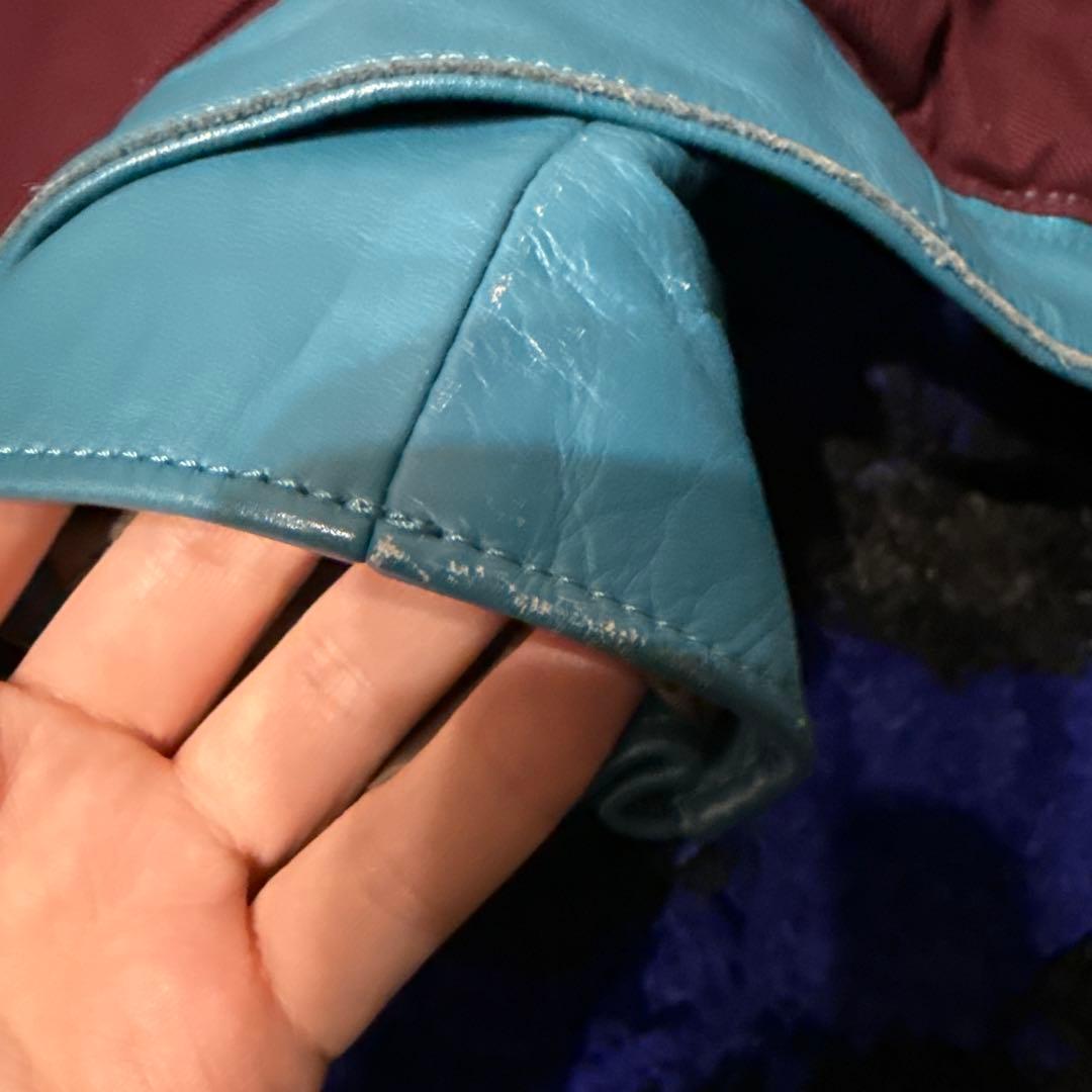 UNDERCOVER レザーライダースジャケット ターコイズ アンダーカバー