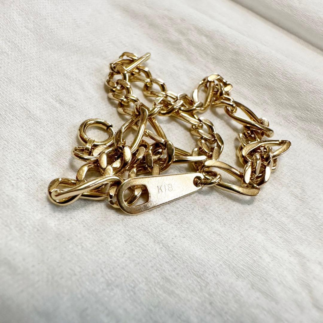 K18 18金 フィガロ ブレスレット 19cm