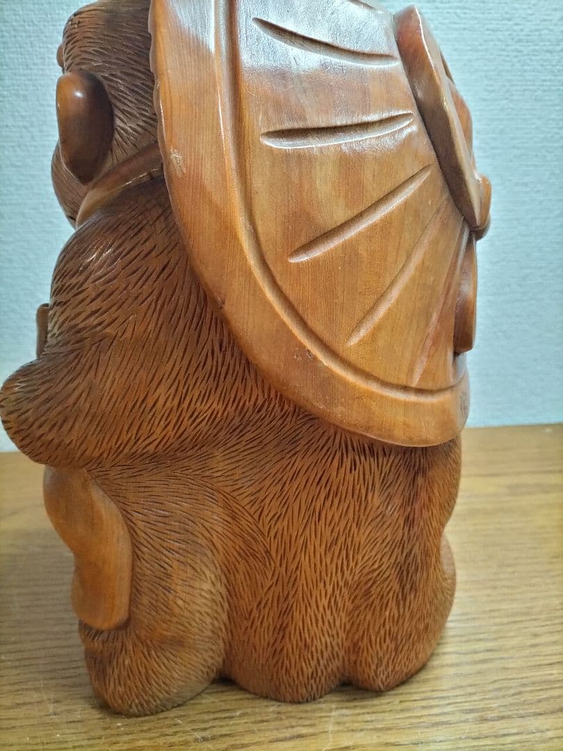 木製　狸の一刀彫りの彫刻　最終値下げ