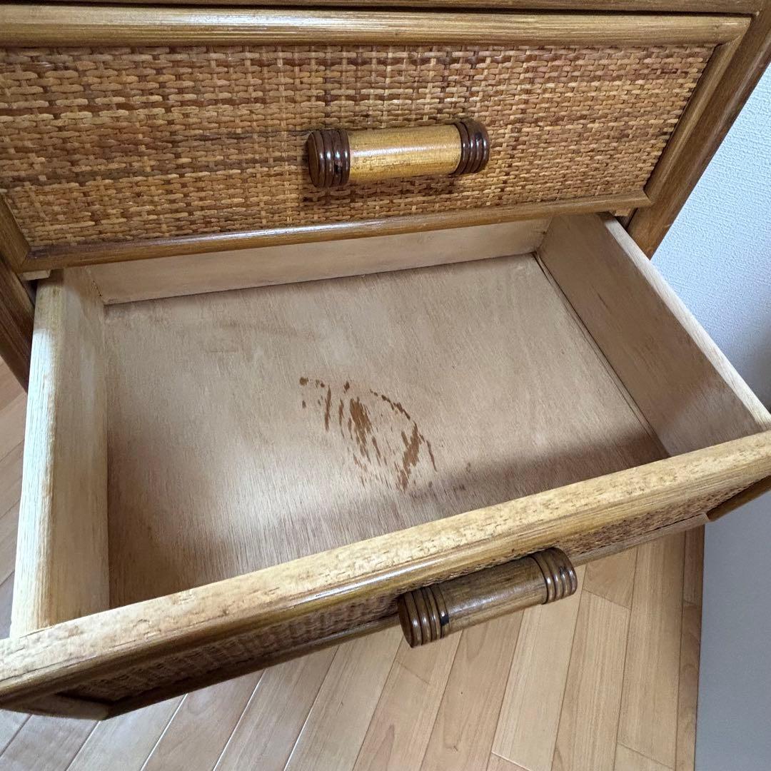 藤ラタン　チェスト　6段引き出し　カゴ収納家具　箪笥　整理棚