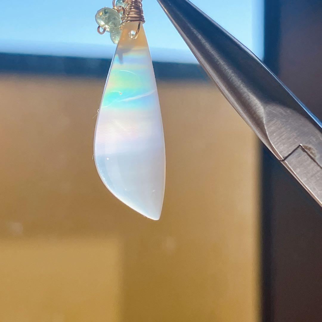 Kaya◆一点物✧パープルアゲート×アイオライトピアス✧14kgf