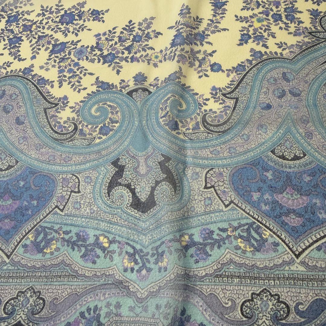 ETRO（エトロ） シルク100% ペイズリー柄 ストール 161×64