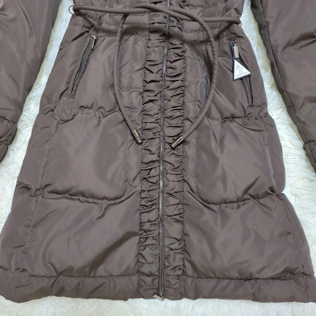 【美品　鑑定済】モンクレール　AMANDA　ロングダウン　サイズ1　ブラウン