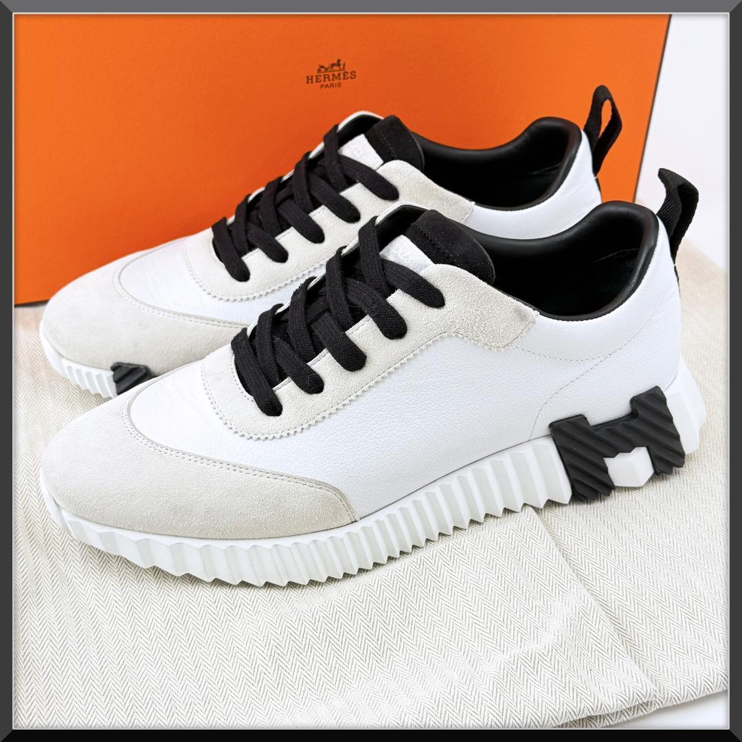 定価18万【美品】 エルメス バウンシング　厚底 スニーカー レザー 白 39