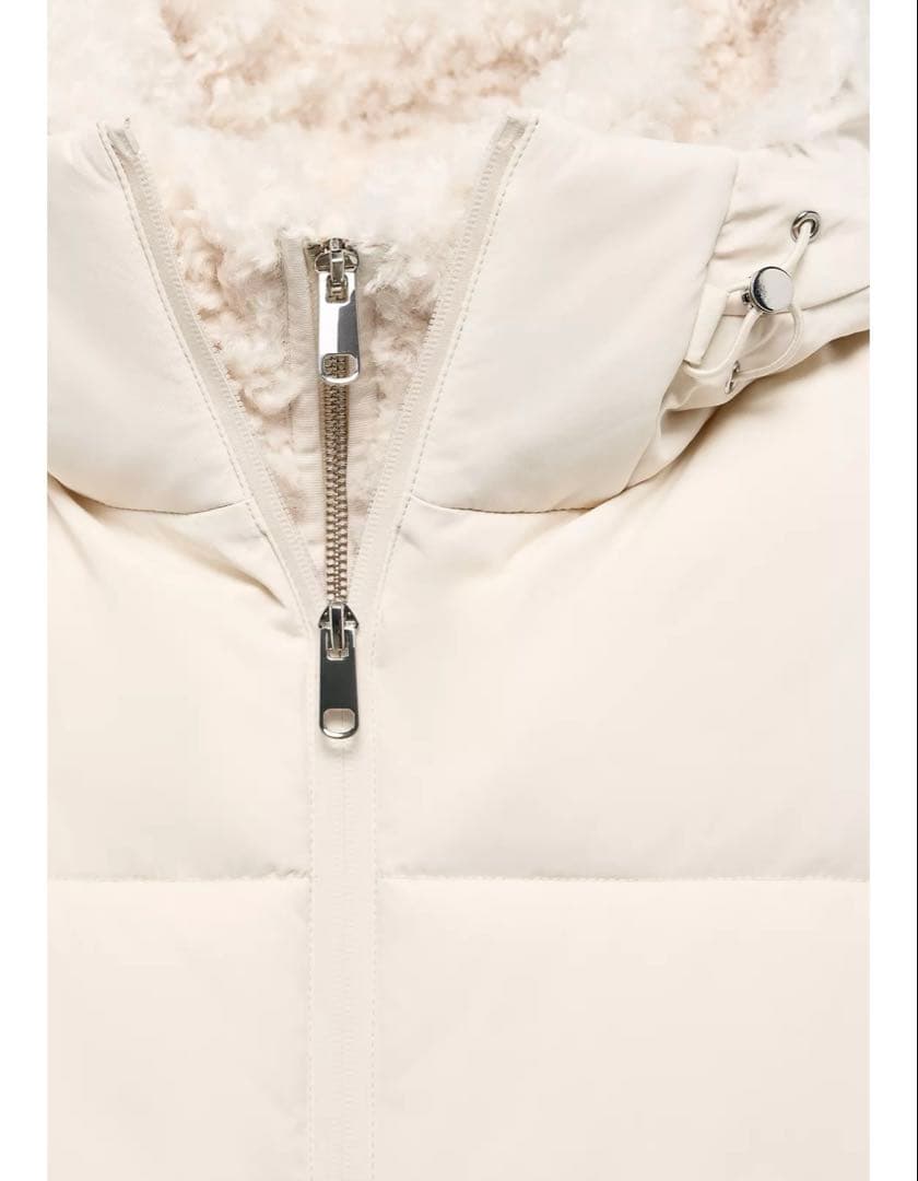 タグ付き新品★フェイクシープスキンフード付き撥水ウィンドブレーカーアノラック★M