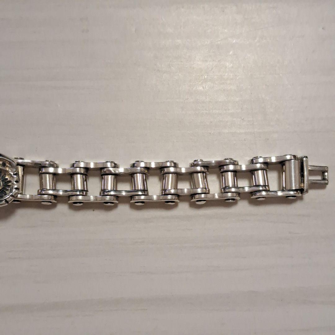 【ピンクの猫様】シルバー925 ブレスレット バイクチェーン バイクモチーフ