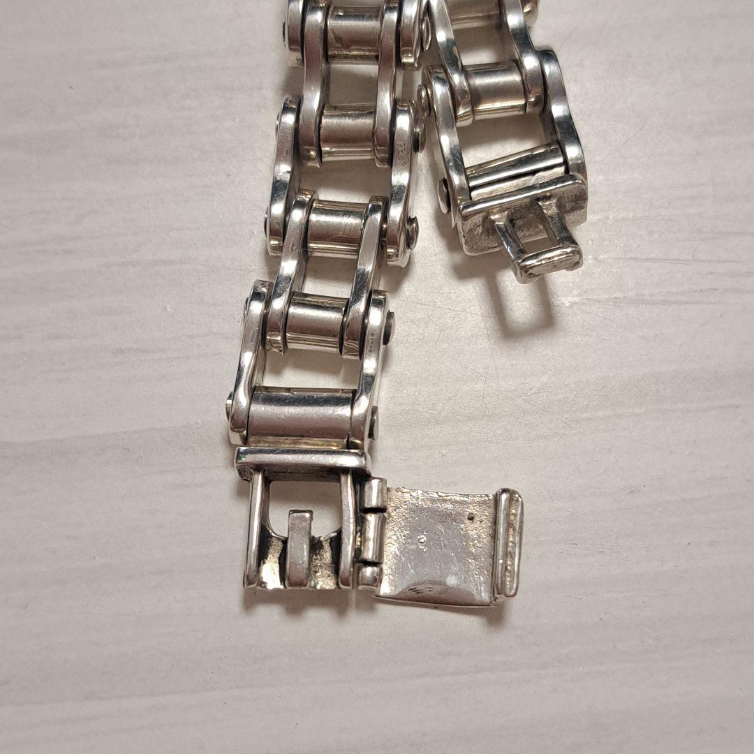 【ピンクの猫様】シルバー925 ブレスレット バイクチェーン バイクモチーフ