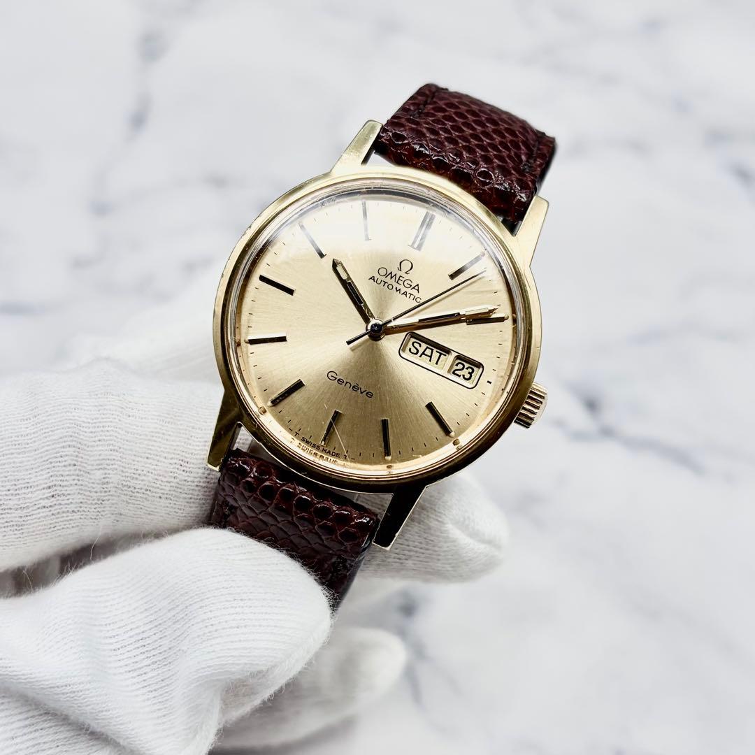 【美品／良稼働】オメガ ジュネーブ デイデイト 166.0117 金張 自動巻き