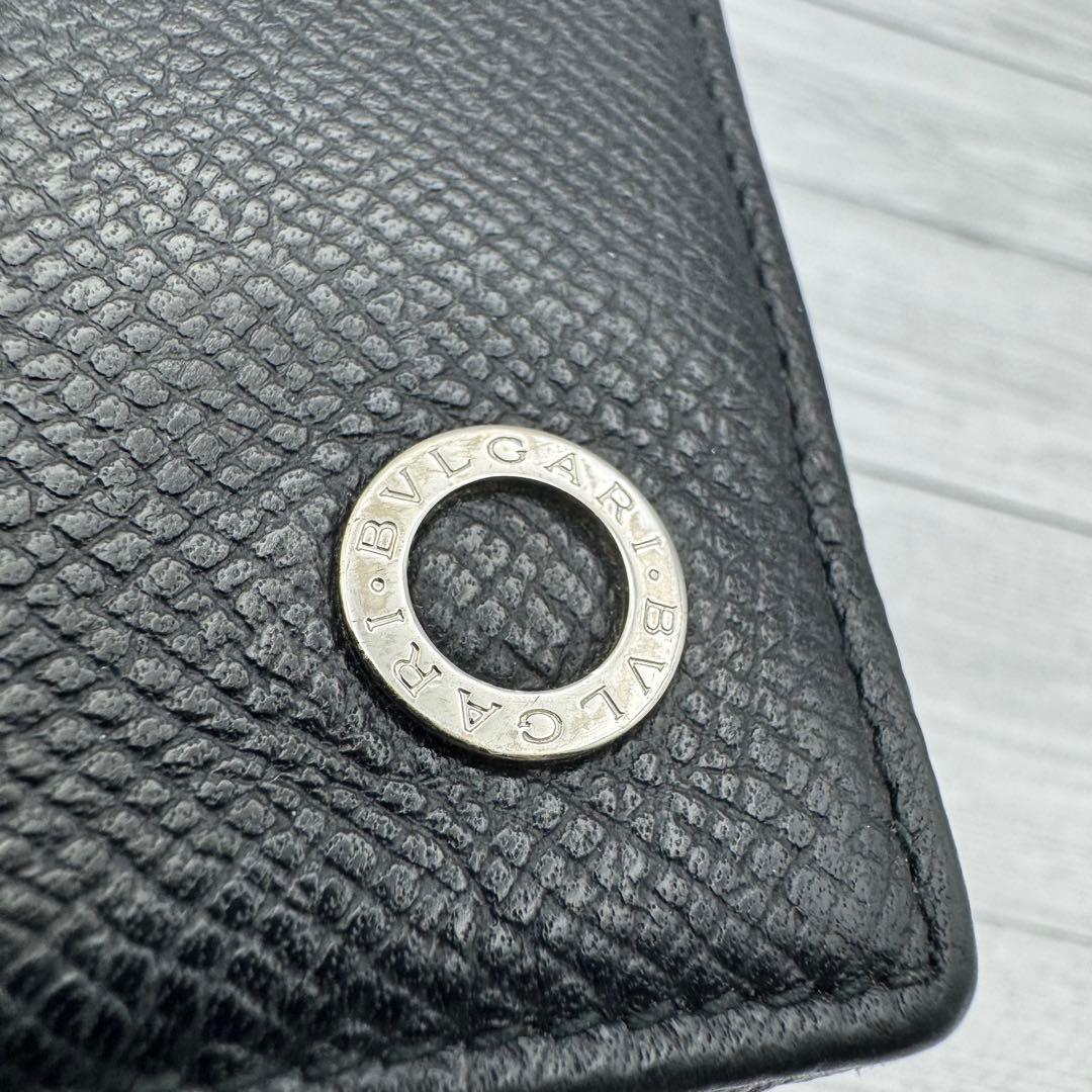 【美品】ブルガリ　ケース　ブルガリマン　サークルロゴ　レザー　ブラック