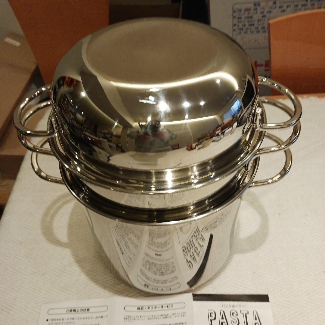 ステンレス製パスタ鍋とコランダーセット