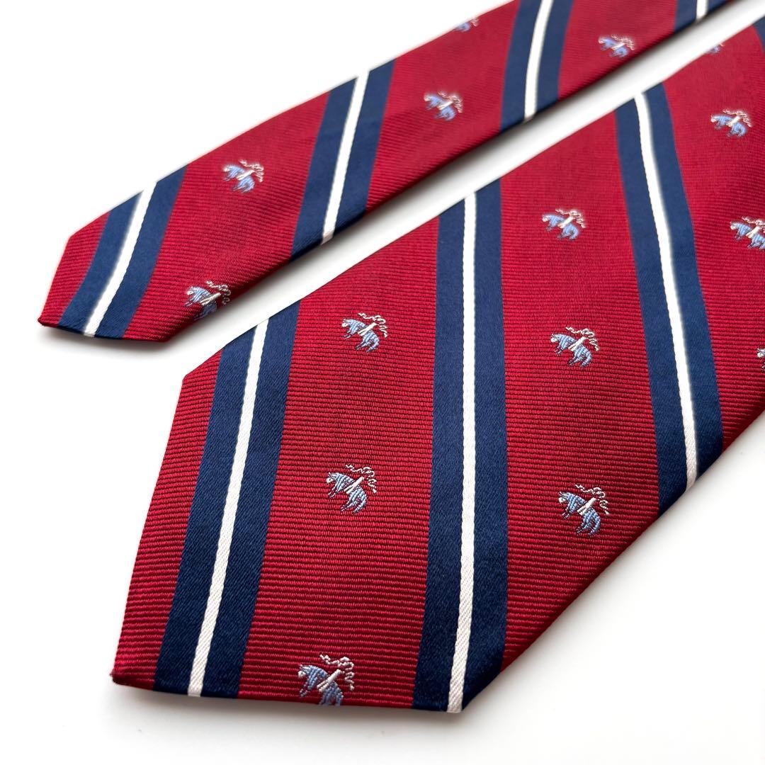 ꧁極美品꧂ ブルックスブラザーズ ネクタイ ゴールデンフリース ロゴ レッド