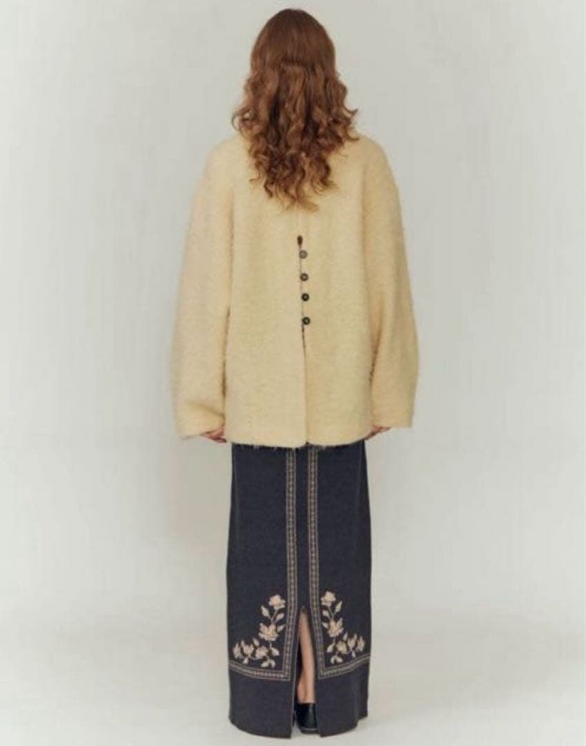 EAPHI COCOON SHAGGY JACKET クリーム