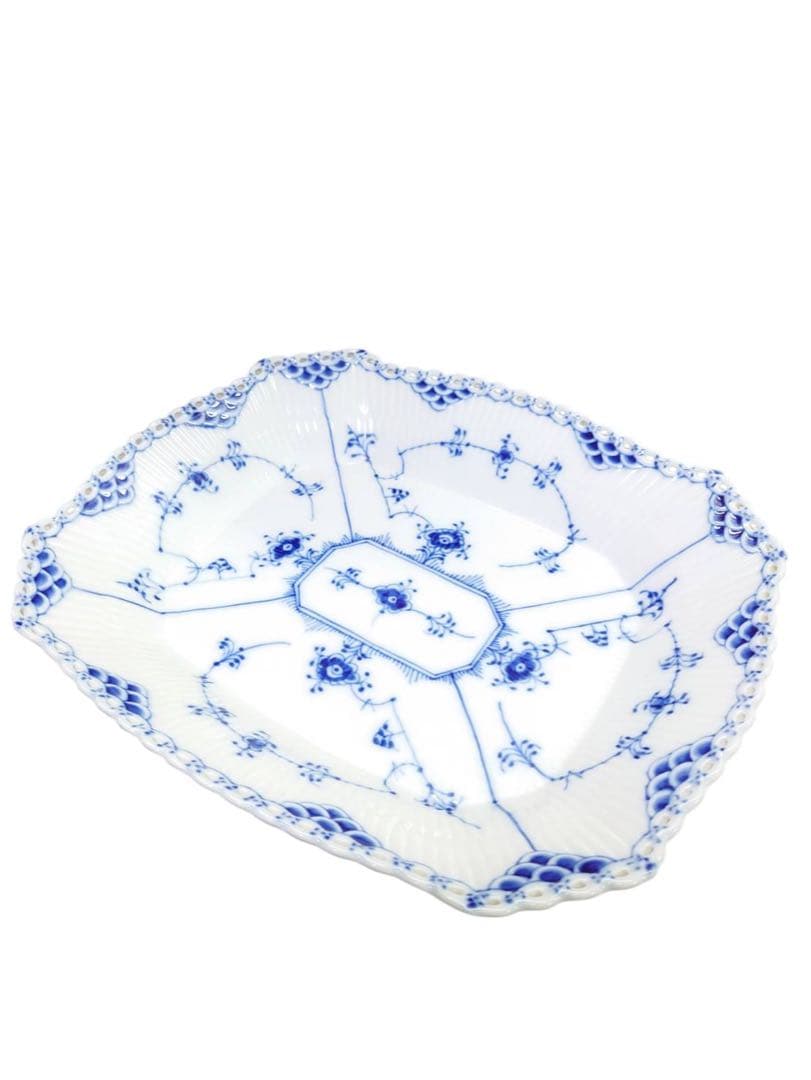 希少 ロイヤルコペンハーゲン フルレース ケーキディッシュ スクエア