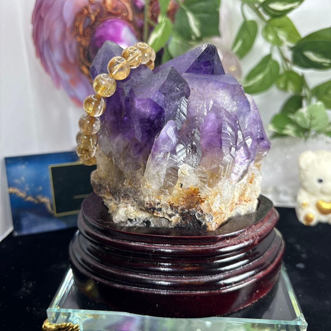 希少♡コンゴ産アメジストポイントクラスター♡原石♡No.1371