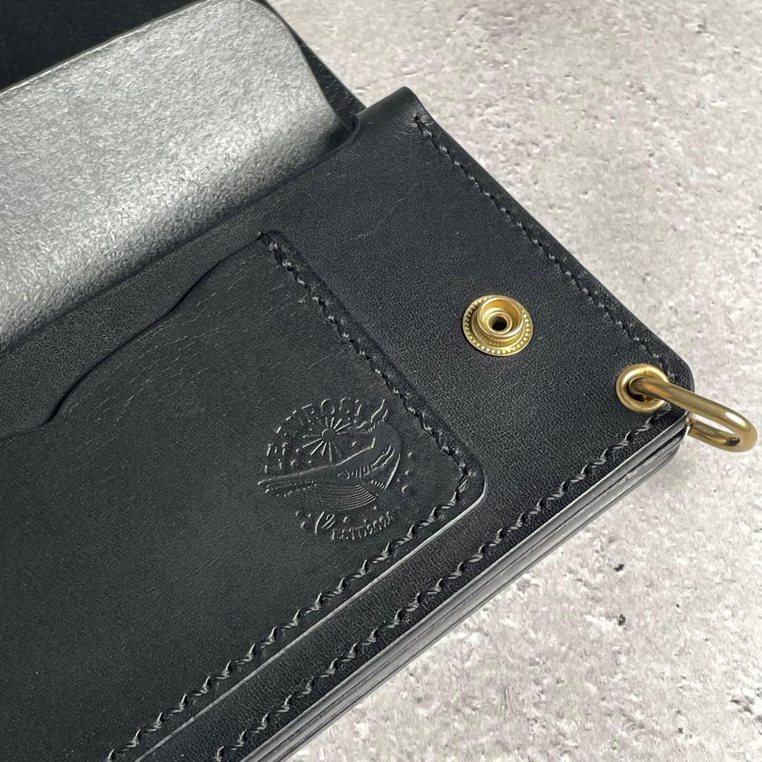 トラッカーウォレット ロング 真鍮チェーン付 本革 バイカー