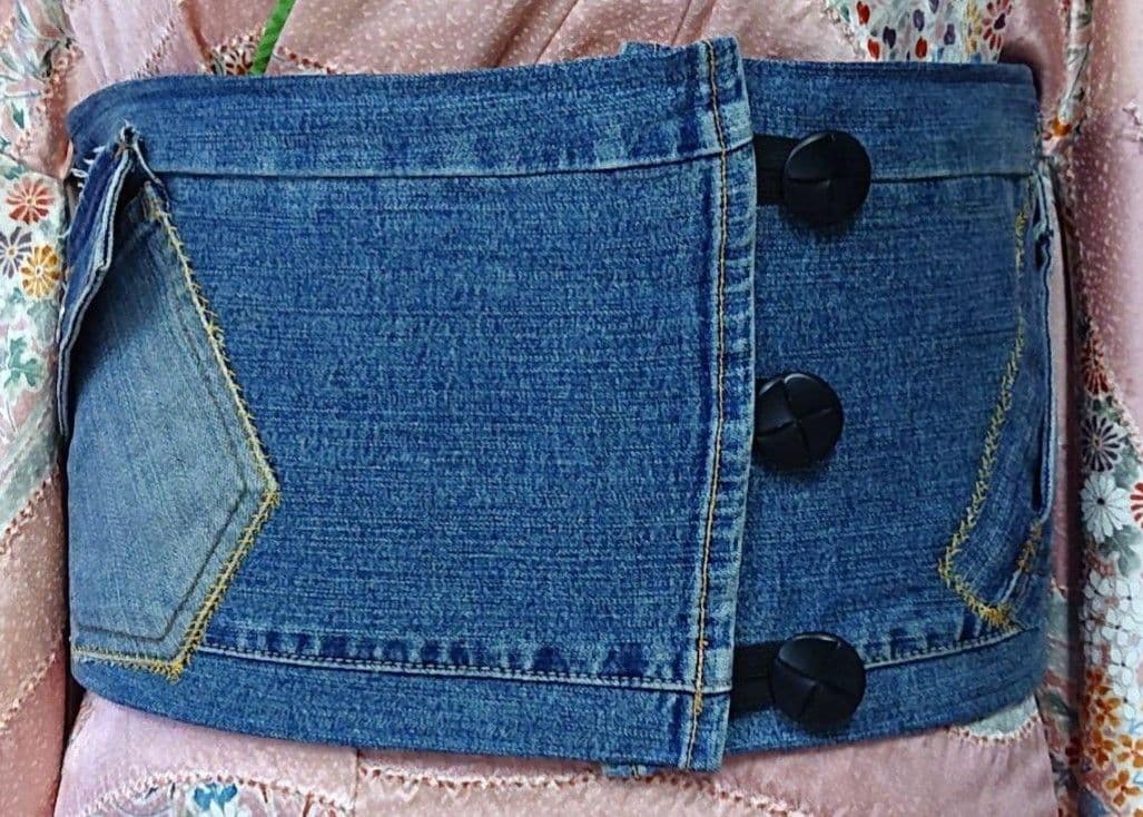 一点物♡個性派　お洒落上級者様向け【新品未使用】デニムリメイク　帯ベルト