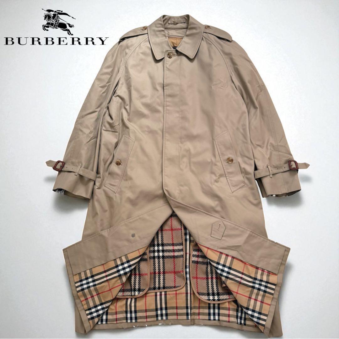 バーバリー ノバチェック トレンチコート ライナー付 メンズL相当 ベージュ