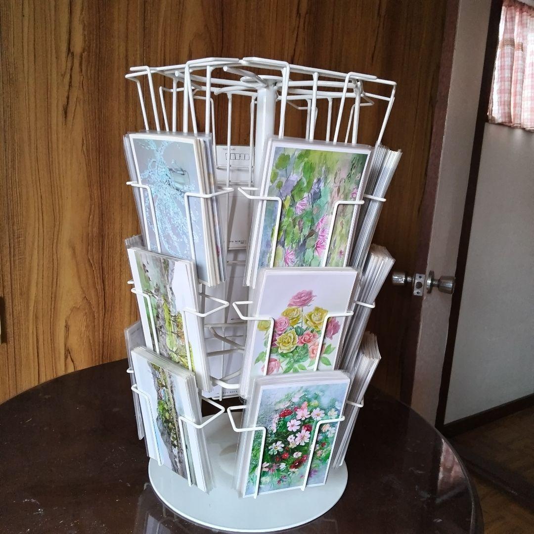 業務用、卓上ポストカード ラック。カードは付いておりません。４段６面