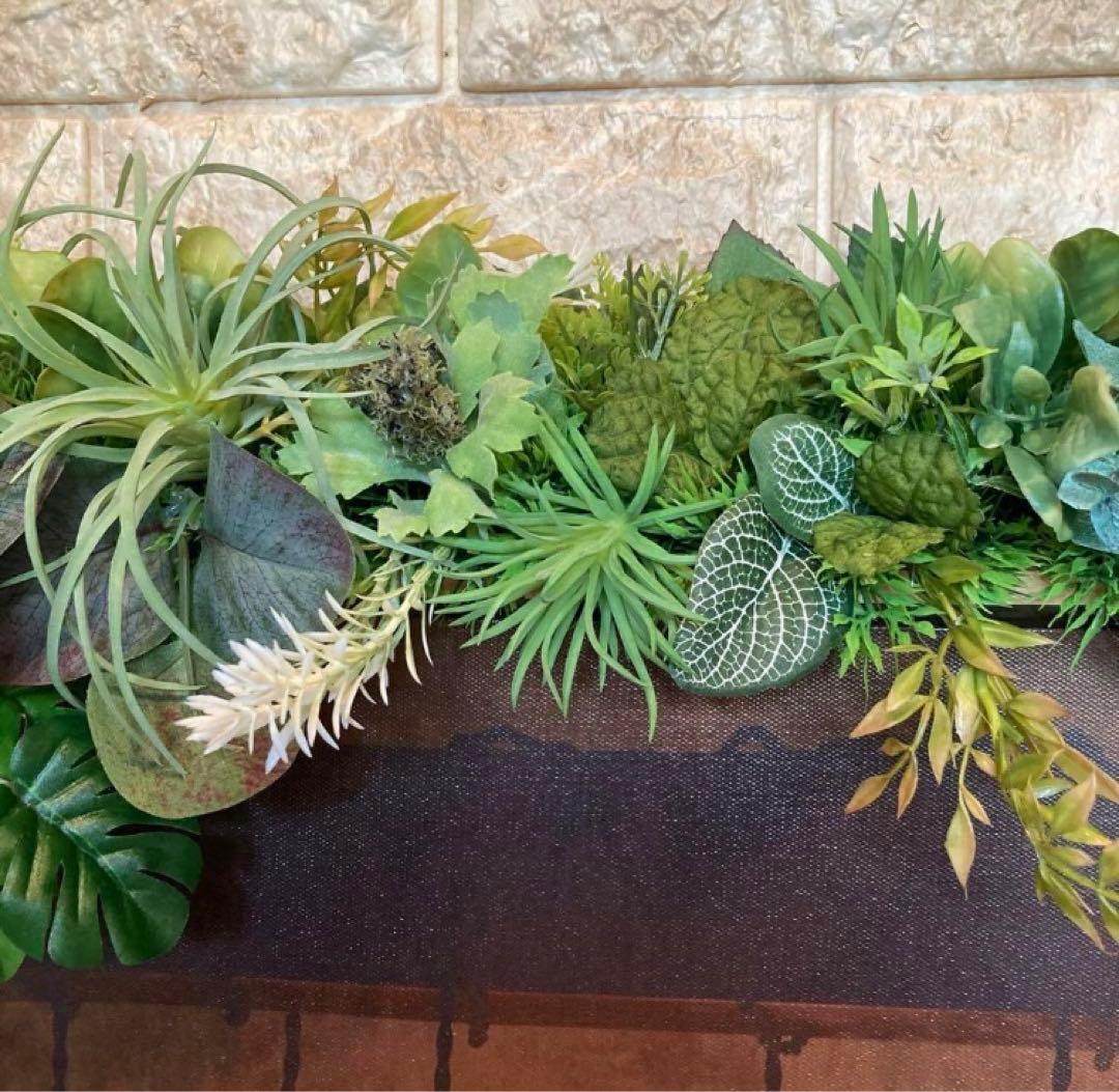 光触媒、人工観葉植物、ウォールグリーン　フェイクグリーン　壁掛け　絵画セット60