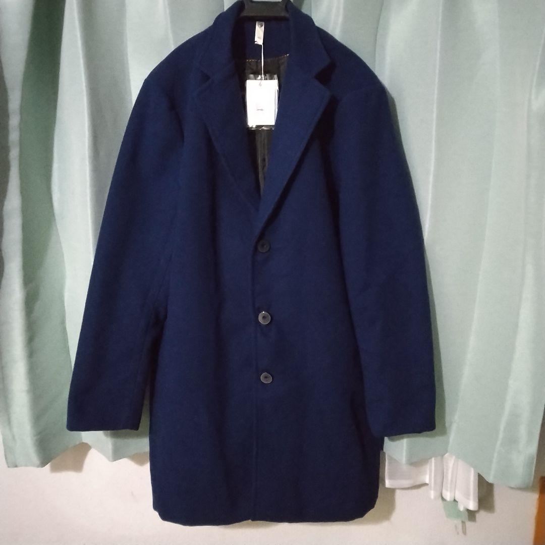 P K BミドルチェスターコートＬロイヤルブルー中肉軽量未使用品