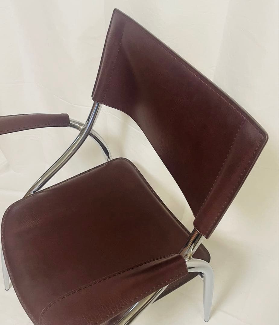 ポストモダン スチールフレーム アームチェア スペースエイジ