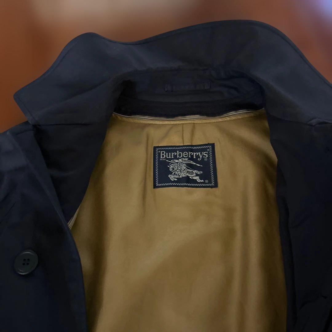 バーバリー　ネイビー ステンカラーコート　ライナー付き