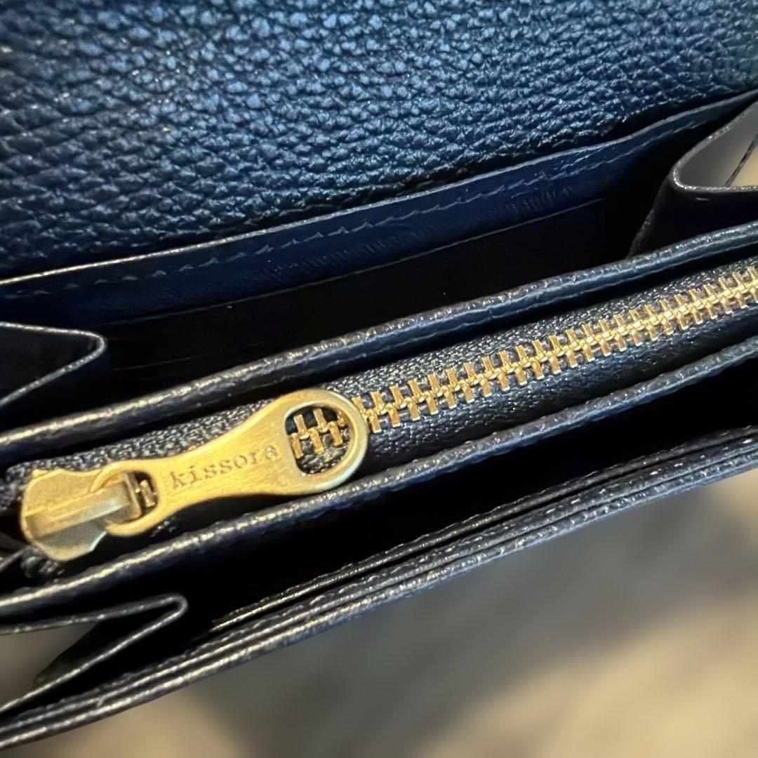 【美品】Kissora 本革　ソリド KISP-002 ミニ財布 日本製 レザー