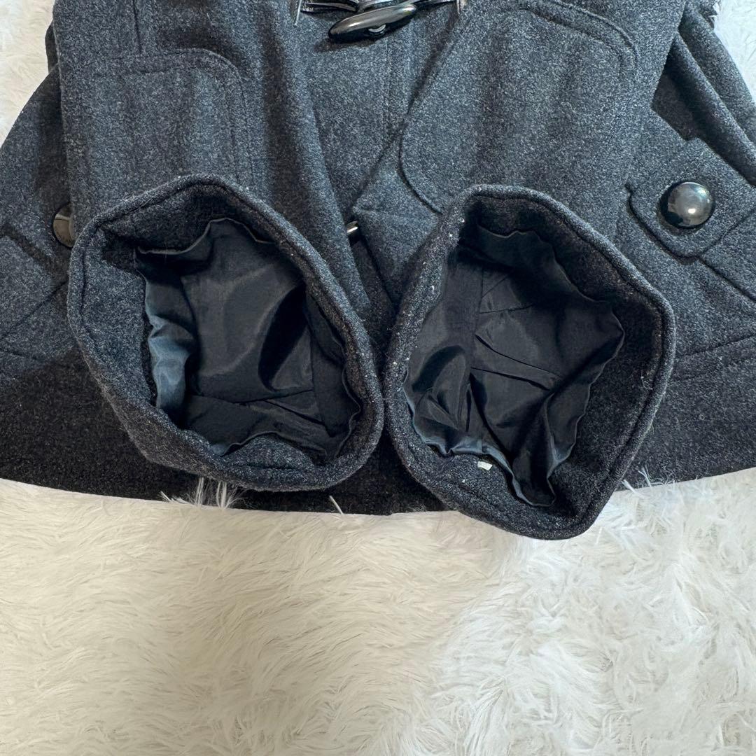 ☆美品☆バーバリーブルーレーベル ダッフルコート ショート丈 チャコールグレー