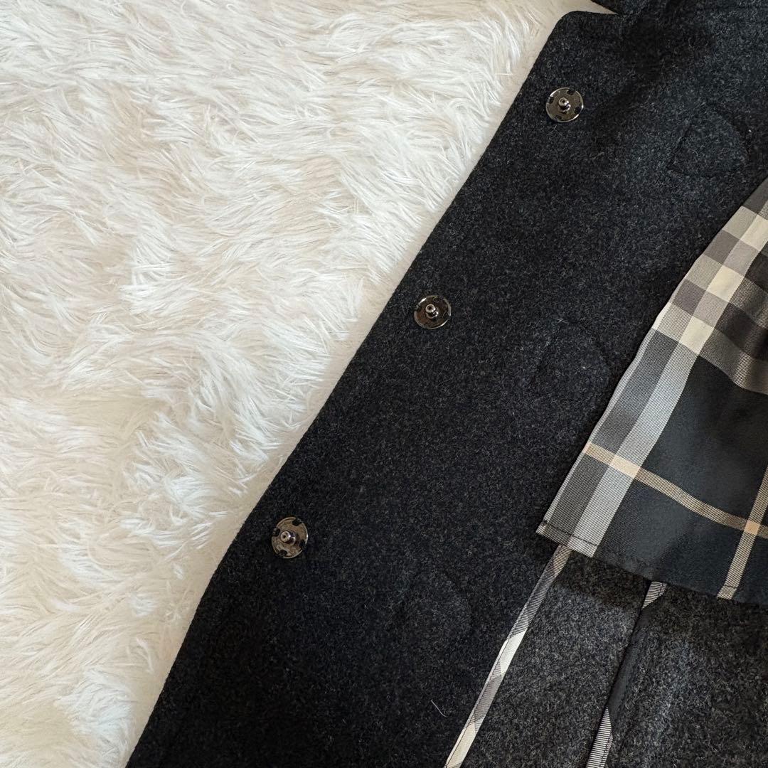 ☆美品☆バーバリーブルーレーベル ダッフルコート ショート丈 チャコールグレー