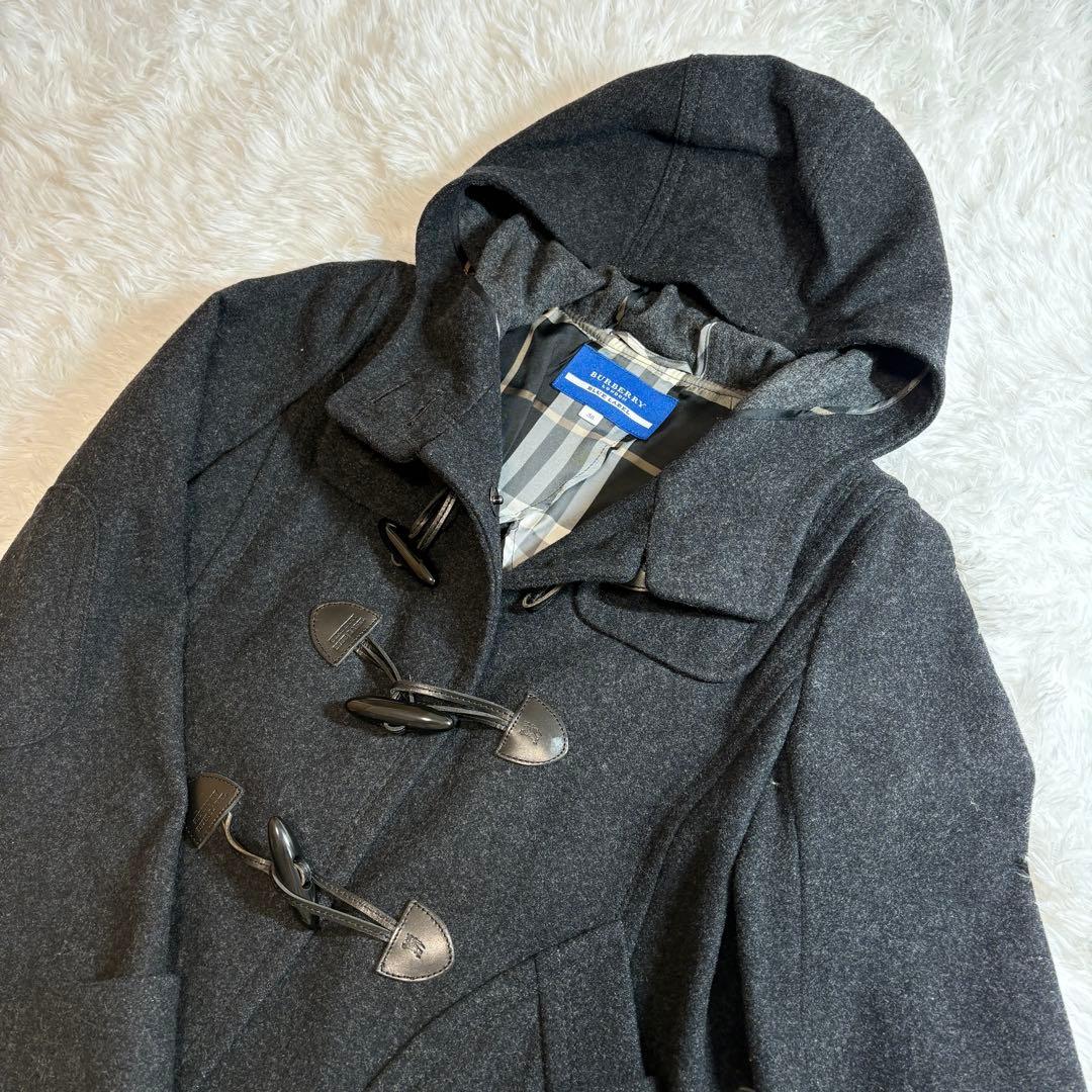 ☆美品☆バーバリーブルーレーベル ダッフルコート ショート丈 チャコールグレー