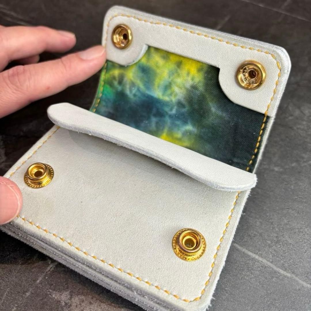 タイダイ　極厚　トラッカーウォレット　ハンドメイド　革財布