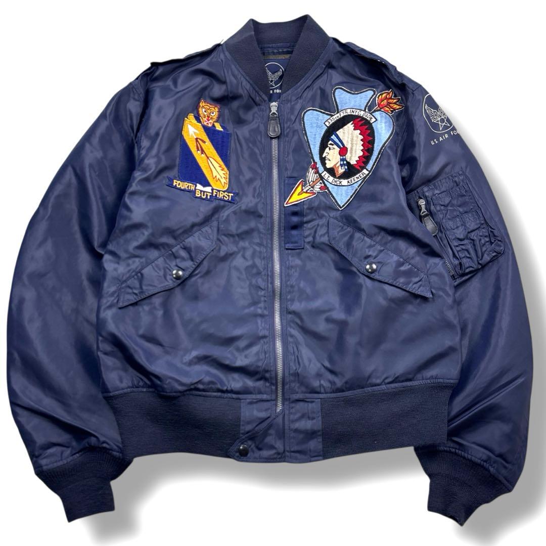 美品 バズリクソンズ L-2A フライト ジャケット ワッペン ネイビー 42