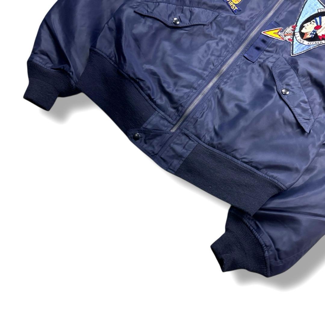 美品 バズリクソンズ L-2A フライト ジャケット ワッペン ネイビー 42