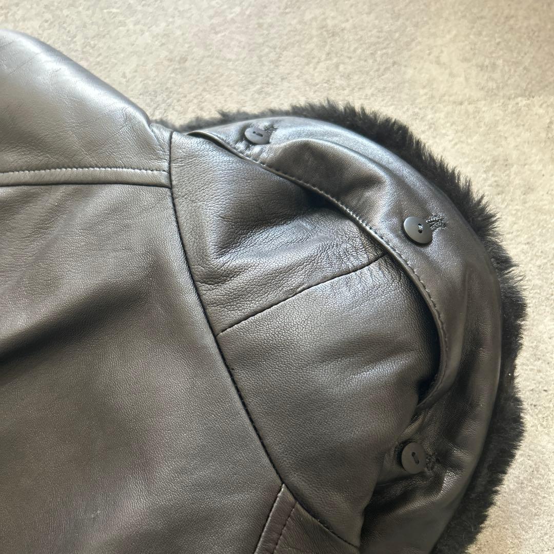 新品タグ付✨ラムレザー ファー付 トレンチコート 定価25万 ブラック M