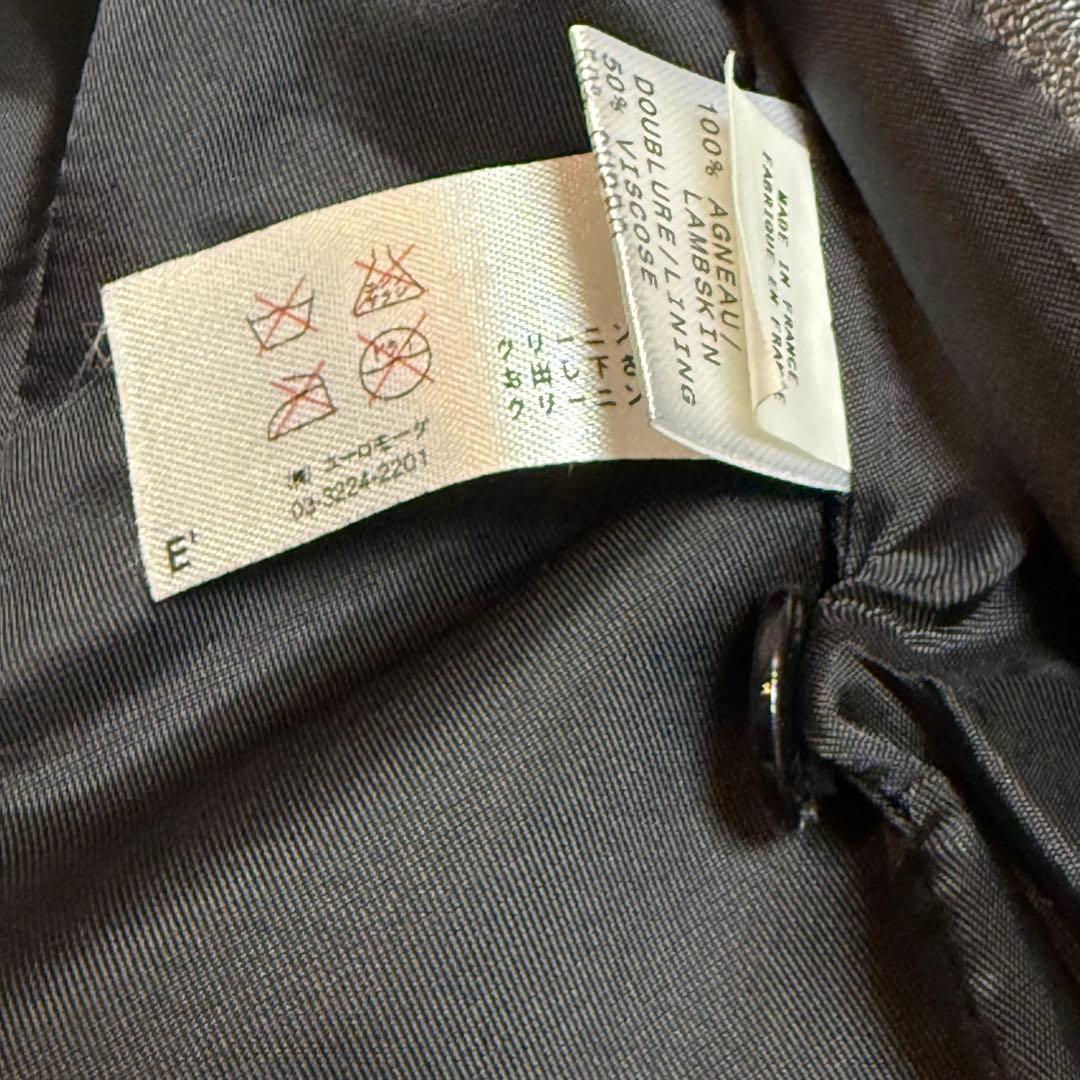 ❄️PAULE KAポールカ❄️ラムスキン　ジャケット　ブラック　白ステッチ✨