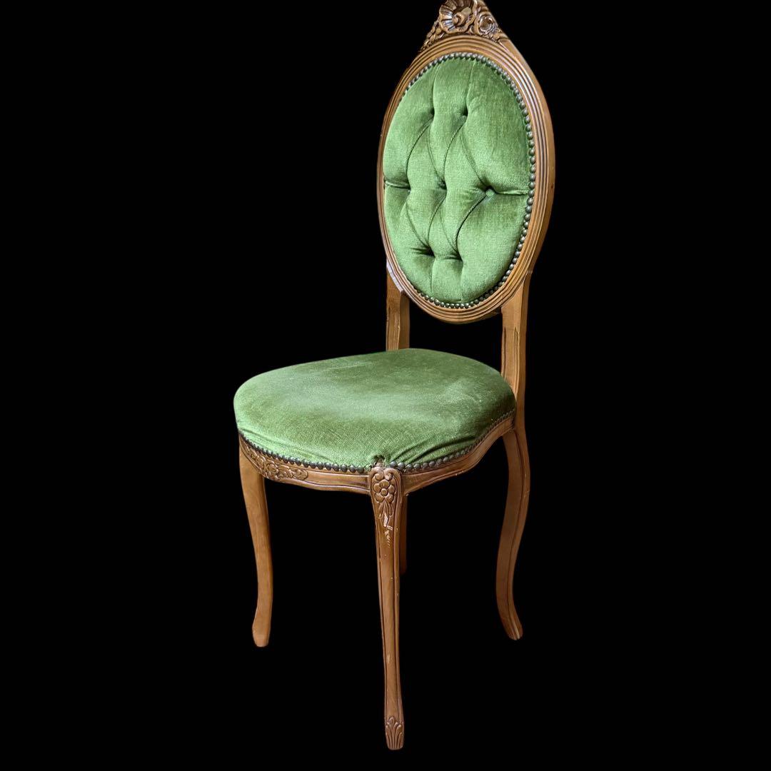 アンティーク調 猫脚　チェア　ロココ調 彫刻 鋲 椅子 イス ダイニングチェア