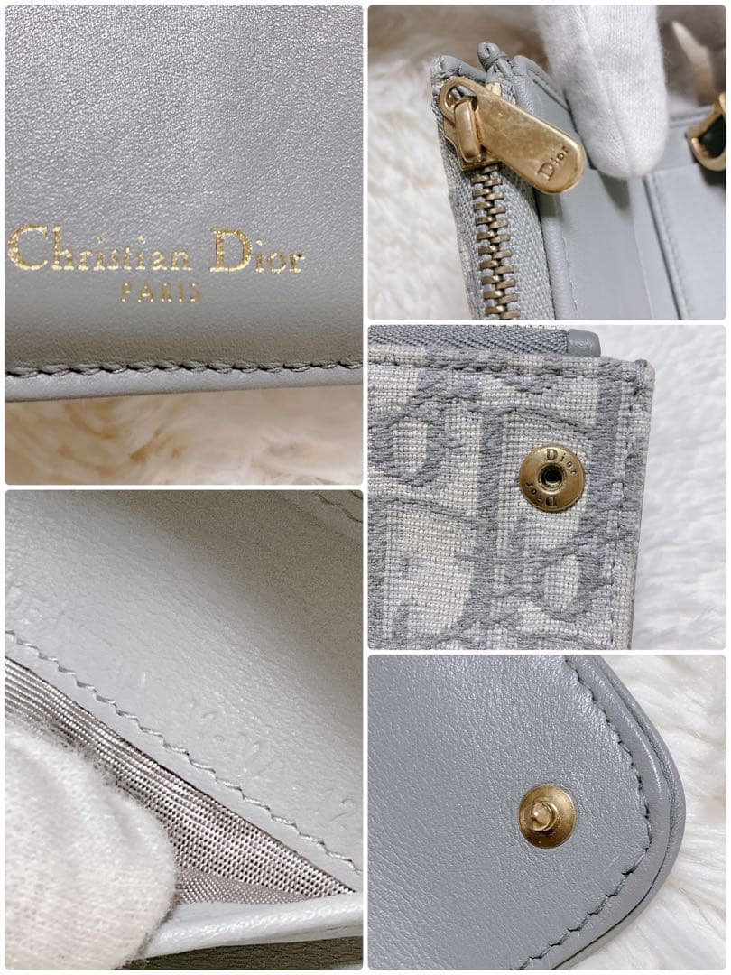 ♡美品♡DIOR 三つ折り財布 サドル オブリーク ジャカード Dロゴ チャーム