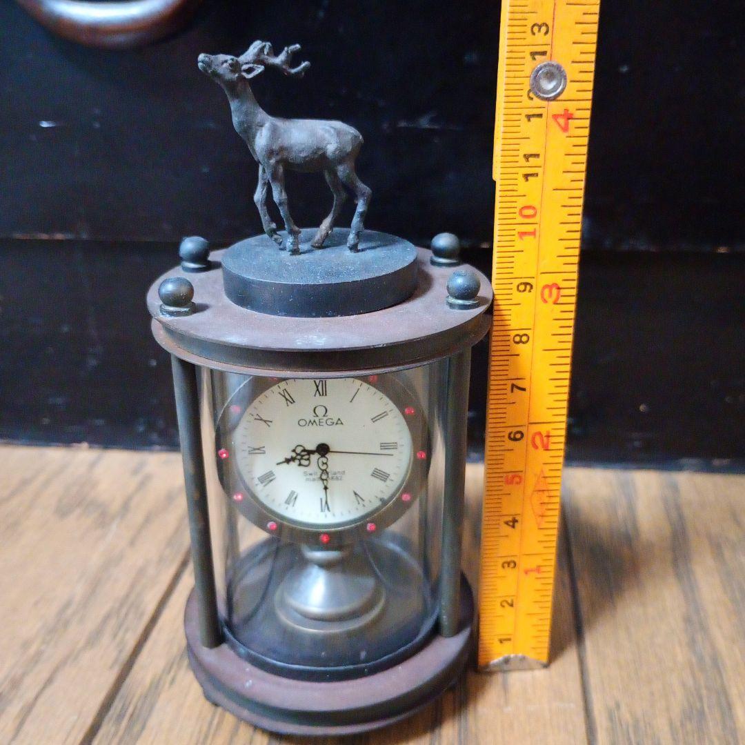 オメガ　置時計　ガラスケース　稼働品　アンティーク