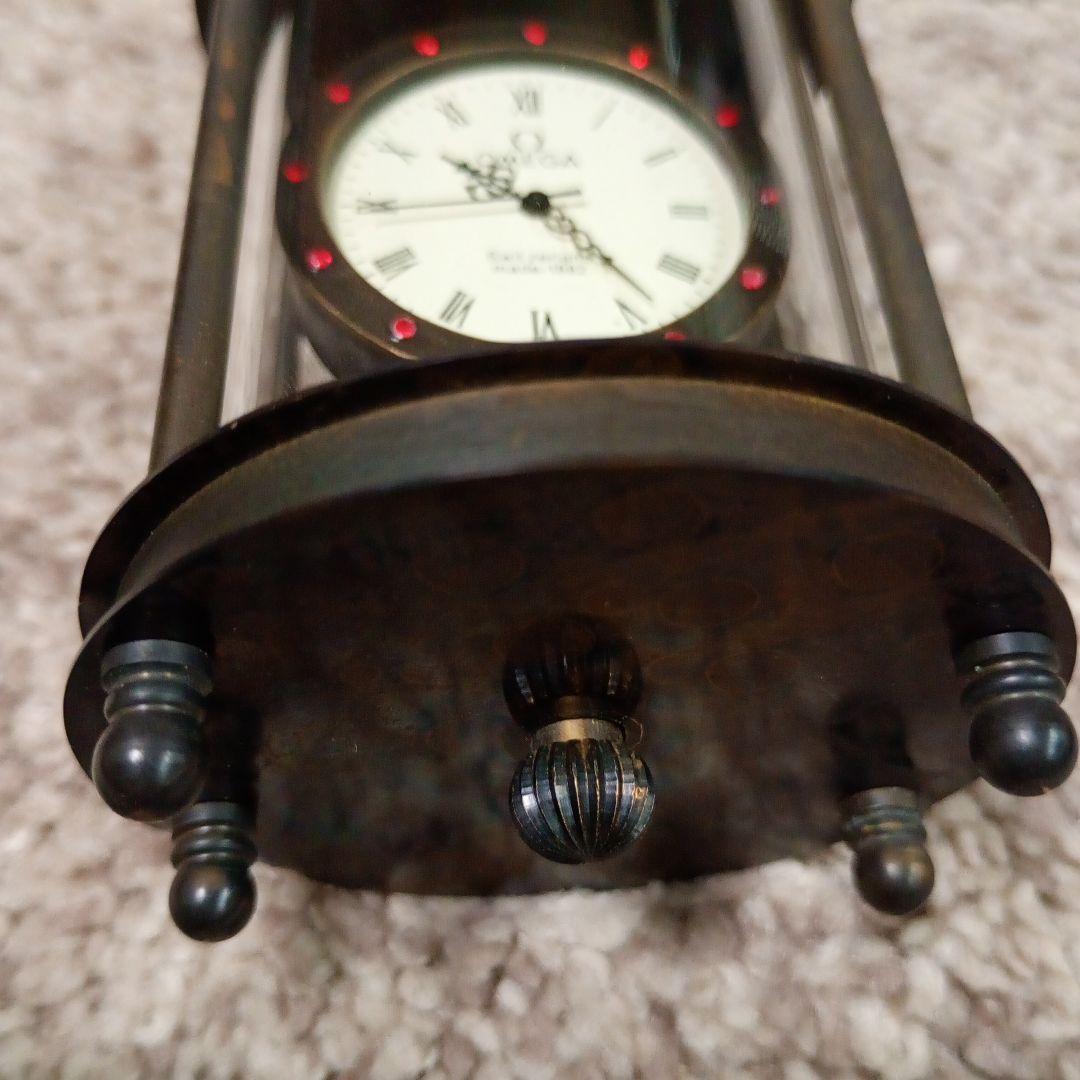 オメガ　置時計　ガラスケース　稼働品　アンティーク